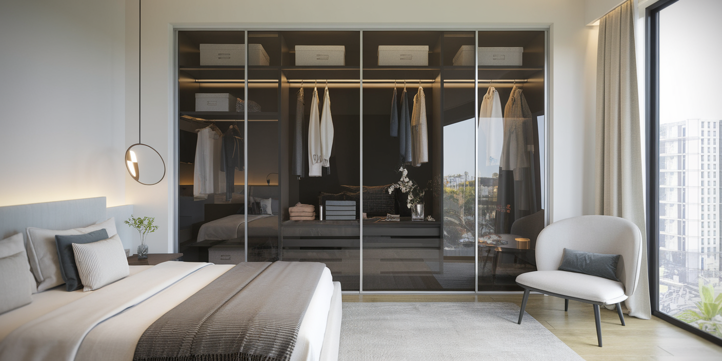 wardrobe glass sliding door
