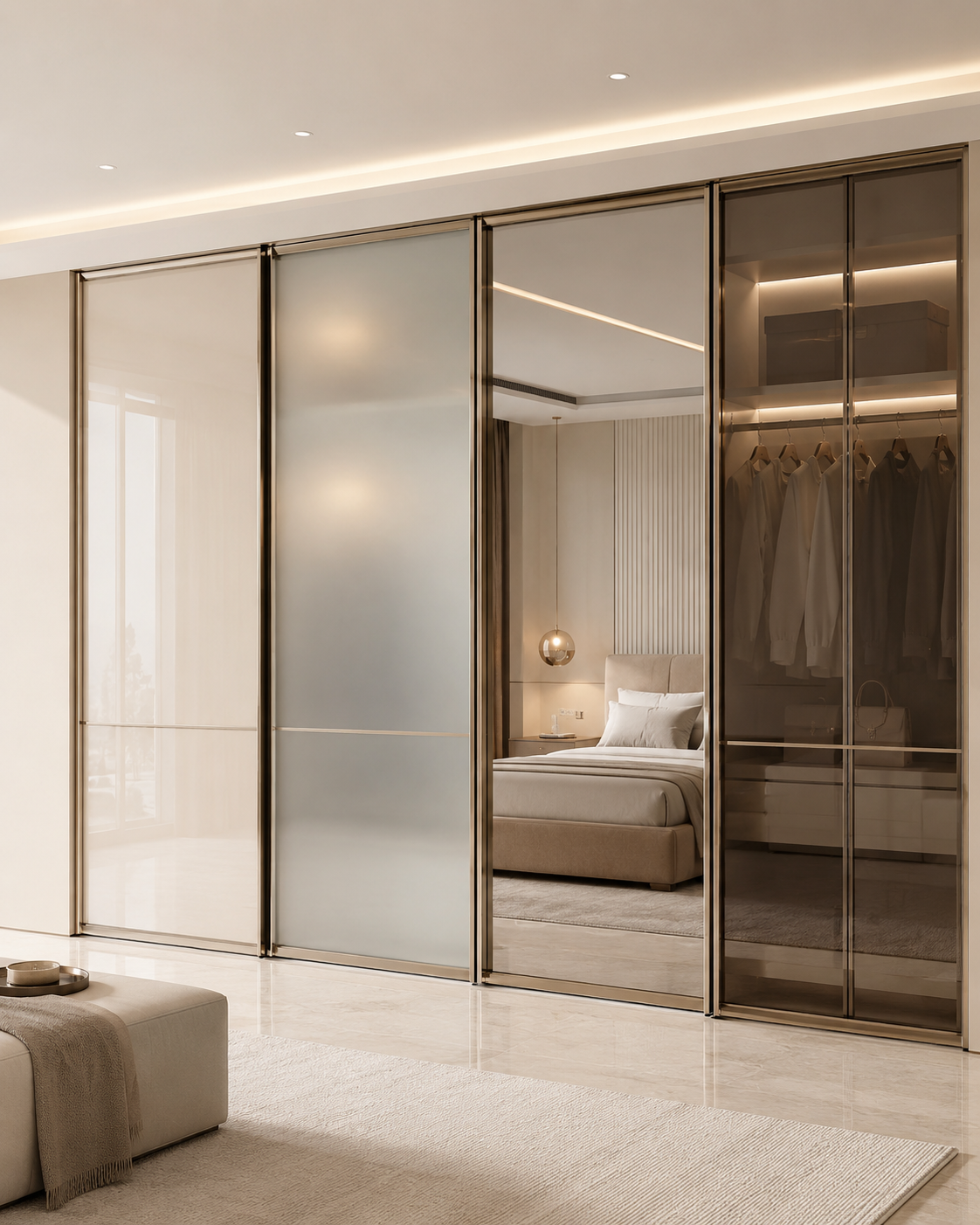 Wardrobe glass sliding door in Bangalore by Homle India