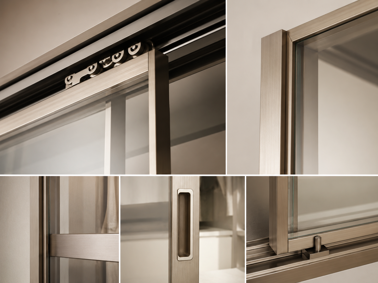 Modern glass wardrobe sliding door finishes in Bangalore