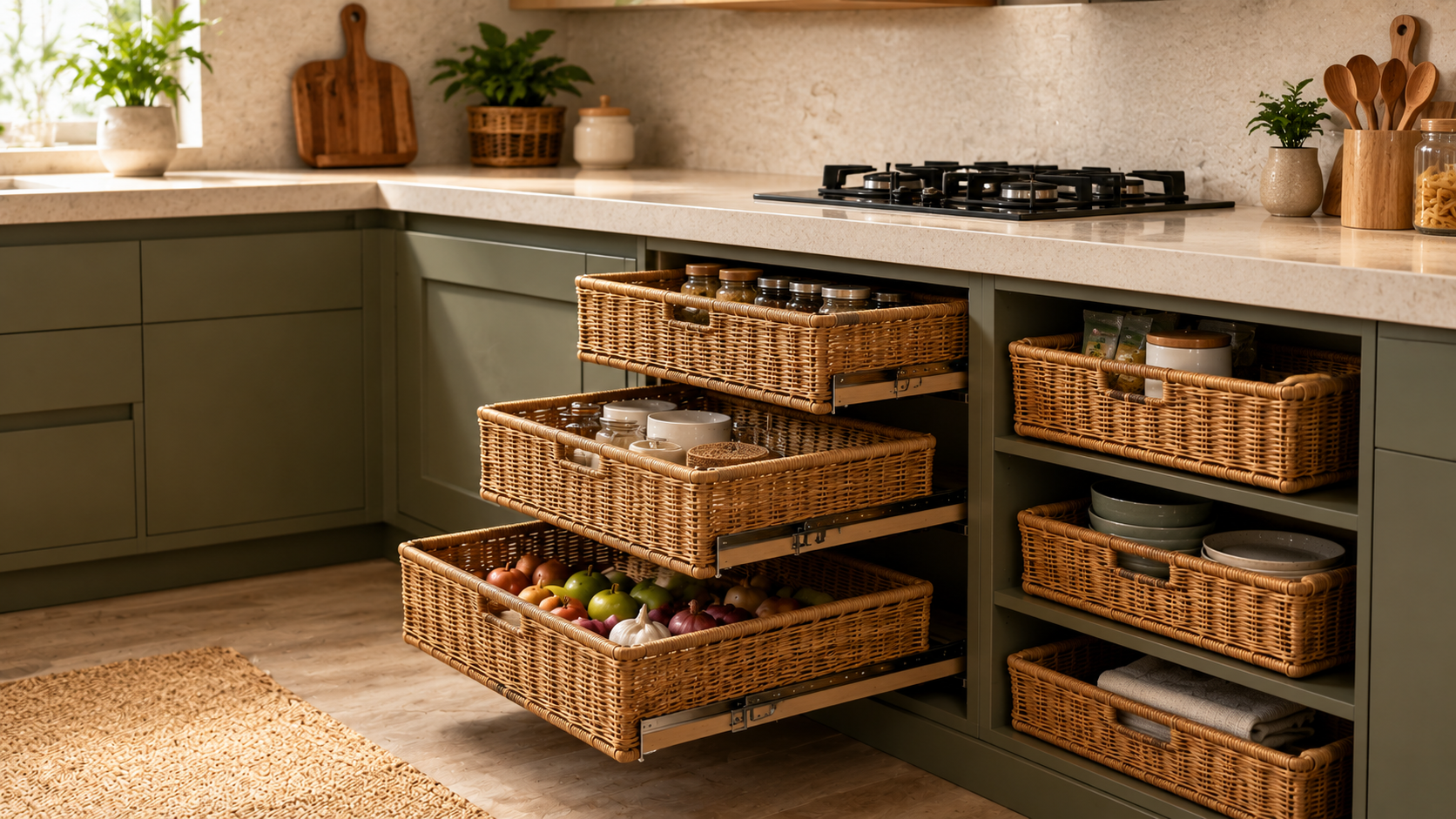 Wicker Basket for Modern Home Storage